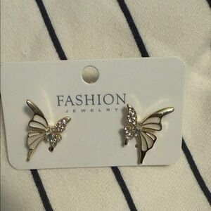Fashion Jewelry Gold and Silver Butterfly Earrings